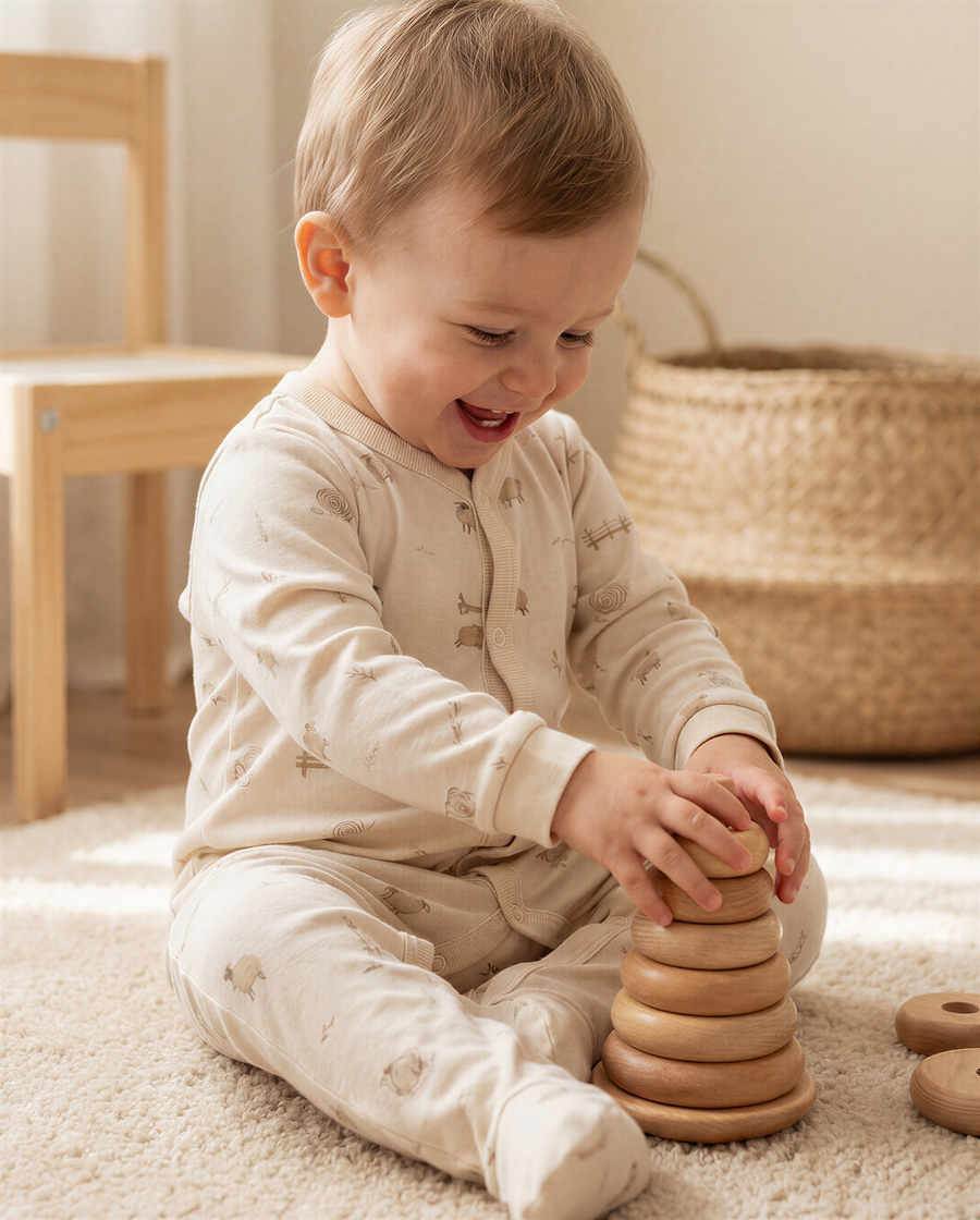 100% Organic Cotton Interlock Footed Romper Set (2 Pack)