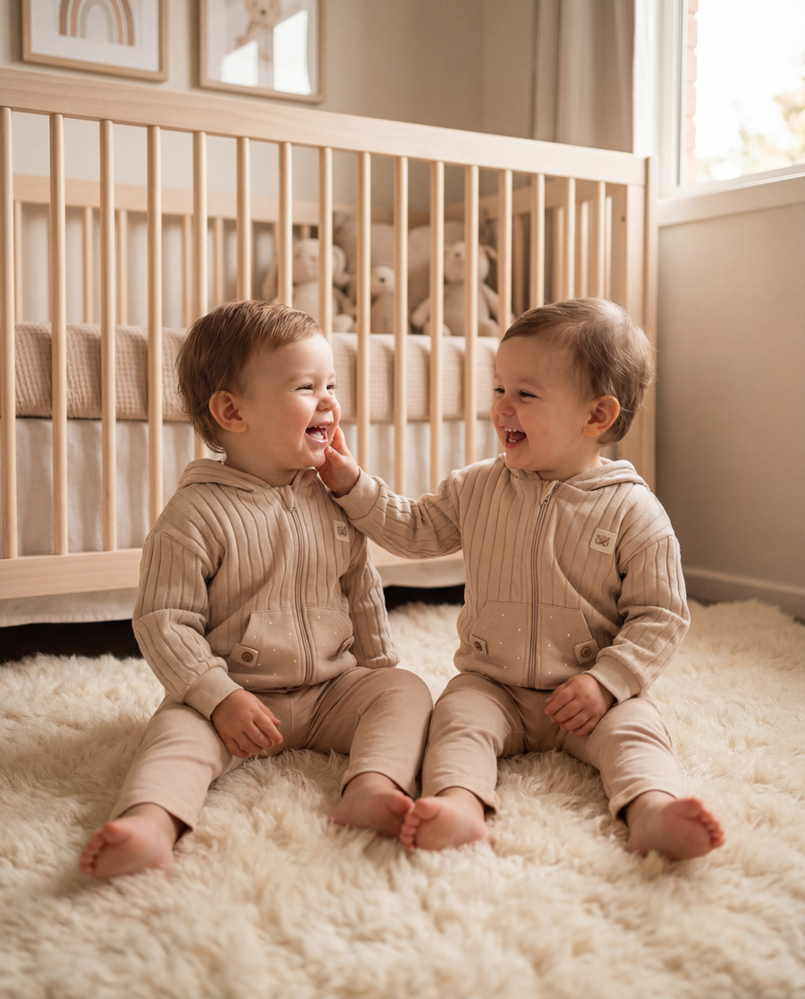 100% Organic Cotton Interlock Baby Hooded Jacket - Soft Ribbed Zip Hoodie