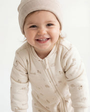 Zippered Organic Patterned Sleep Romper