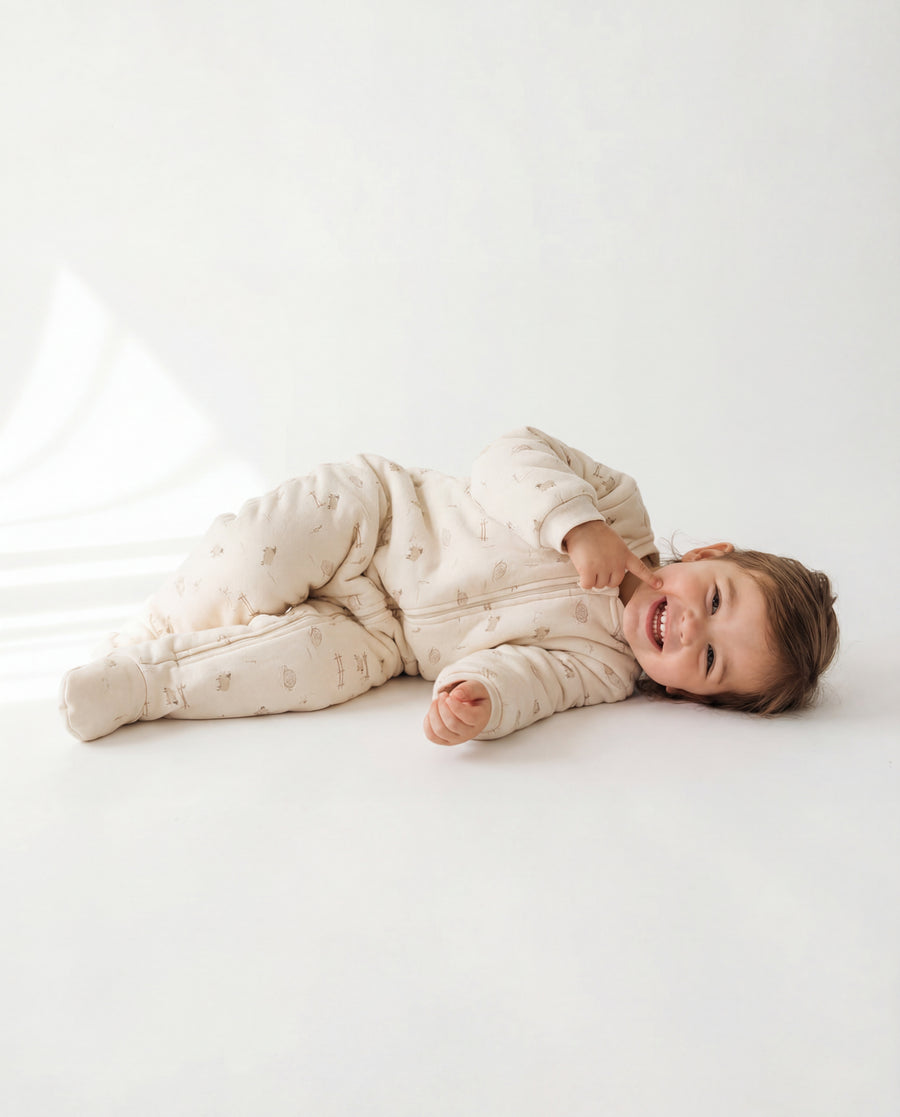Bedtime Rompers Zippered Organic Patterned Sleep Romper – Meadow Mini