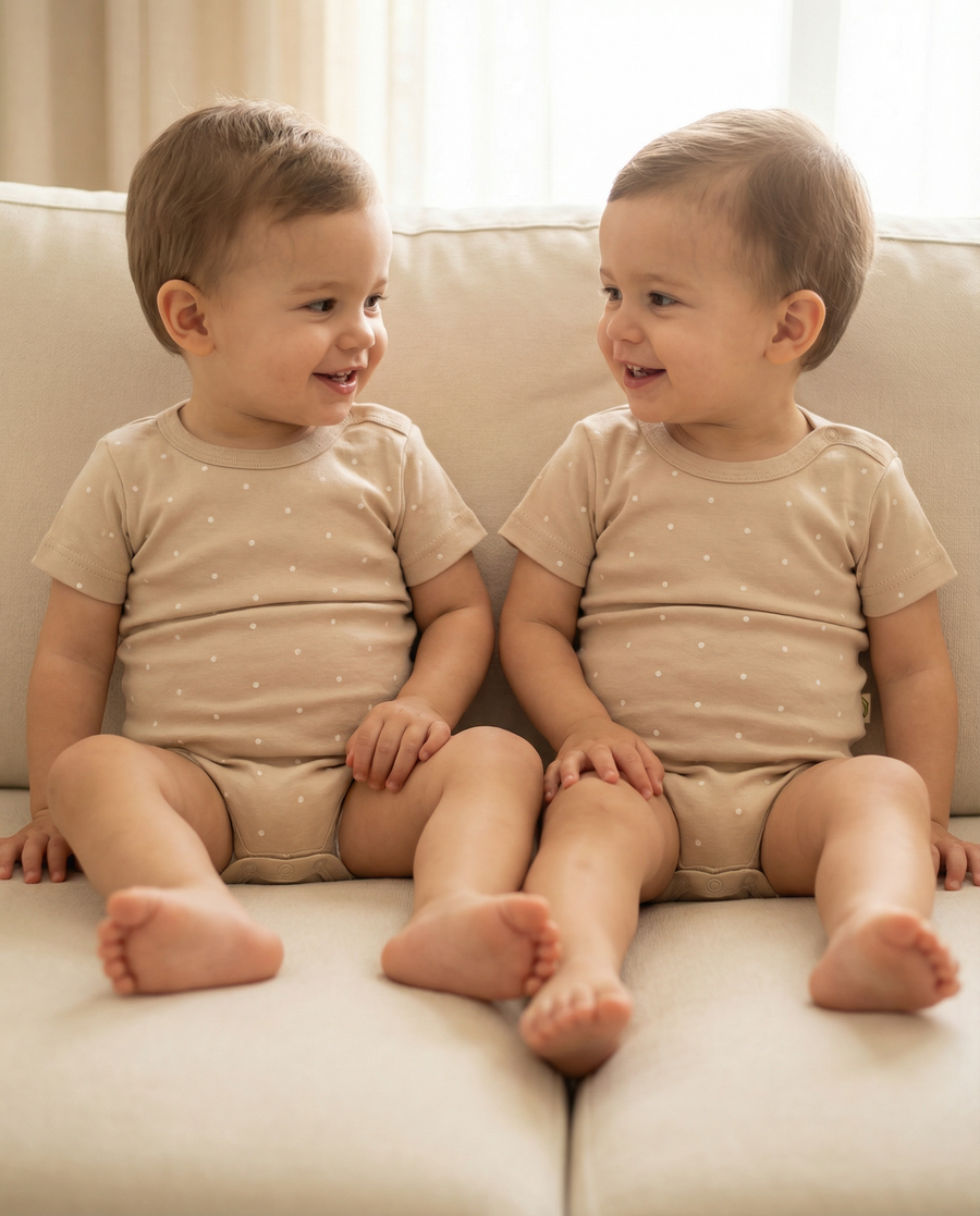 100% Organic Cotton Interlock Short Sleeve Baby Body Set (3 Pack)