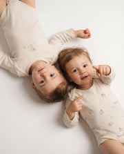 Organic Cotton Baby Bodysuits - Neutral & Little Lamb Print (2 Pack)