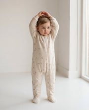 Zippered Organic Patterned Sleep Romper