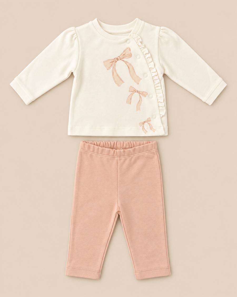 Organic Set With Bow Detail & Leggings