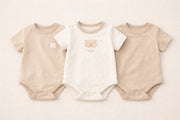 100% Organic Cotton Interlock Short Sleeve Baby Body Set (3 Pack)
