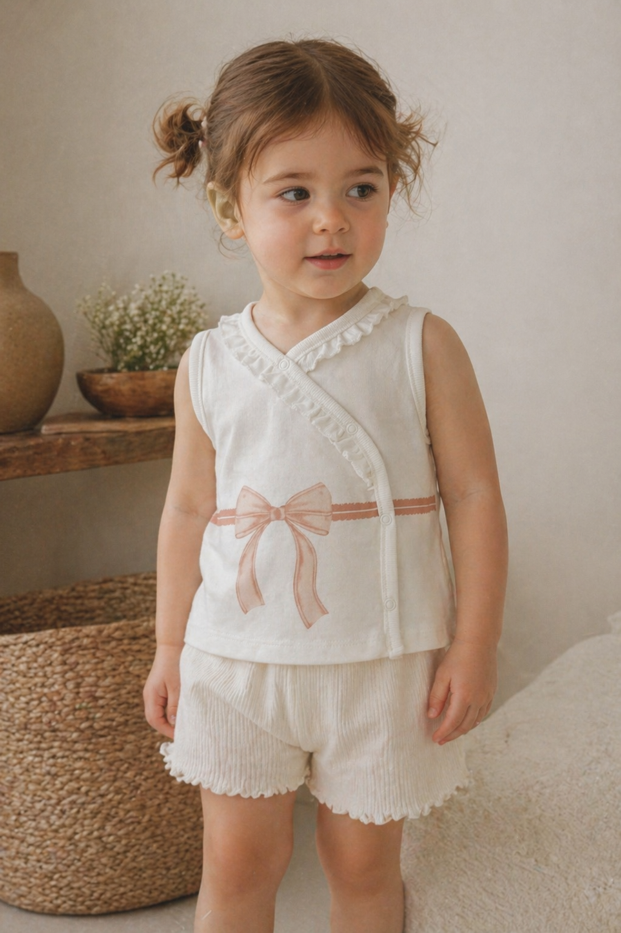 Organic Cotton Interlock Sleeveless Wrap Top (2 Pack)