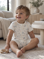 Organic Cotton Ocean Zip Romper | 100% Premium Interlock Baby Romper