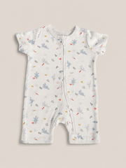 Organic Cotton Ocean Zip Romper | 100% Premium Interlock Baby Romper