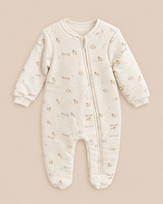 Zippered Organic Patterned Sleep Romper