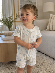 Organic Cotton Ocean Zip Romper | 100% Premium Interlock Baby Romper
