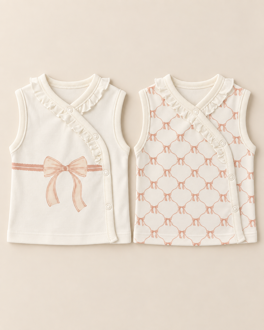 Organic Cotton Interlock Sleeveless Wrap Top (2 Pack)