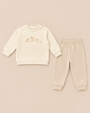 100% Organic Cotton Interlock Baby Set - Long Sleeve Sweater & Pants (2 Piece)