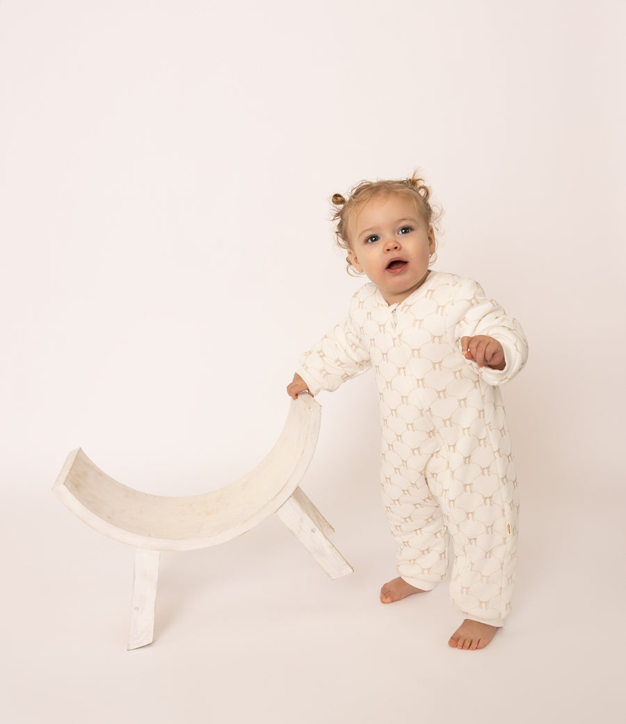 Zippered Organic Sleep Romper Bow Pattern