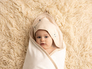 100% Organic Cotton Interlock Baby Towel - Soft Hooded Bath Towel