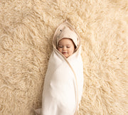 100% Organic Cotton Interlock Baby Towel - Soft Hooded Bath Towel