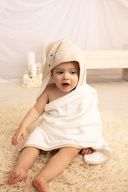100% Organic Cotton Interlock Baby Towel - Soft Hooded Bath Towel