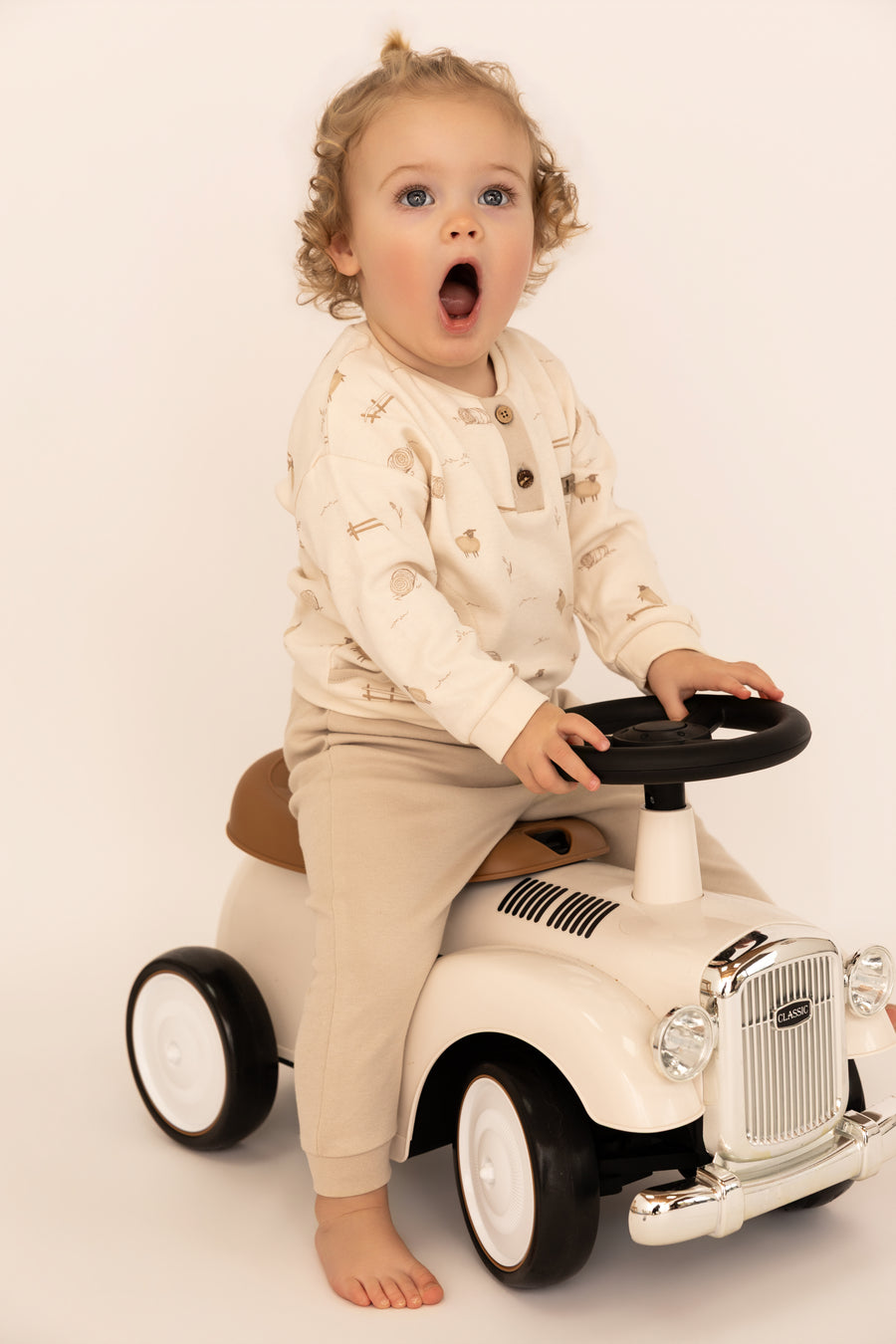 Little Lamb Organic Cotton Interlock Set - Long Sleeve Sweater & Pants (2 piece)