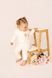 100% Organic Cotton Balloon Print Zipped Romper