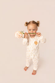 100% Organic Cotton Balloon Print Zipped Romper