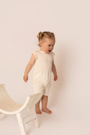 Organic Cotton Interlock Romper (2 Pack) - Ivory Floral & Ribbed