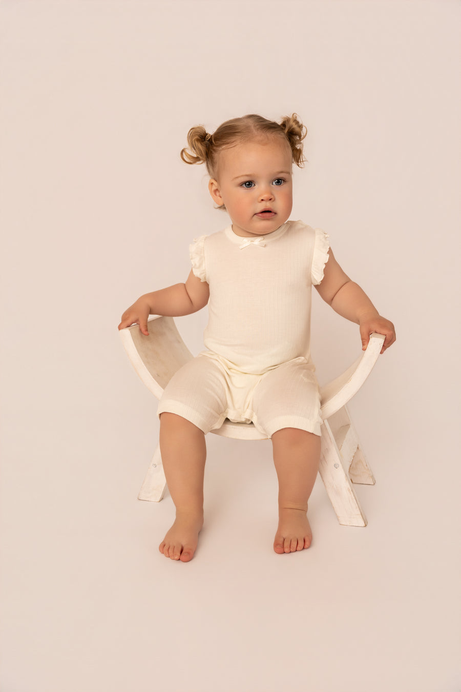 Organic Cotton Interlock Romper (2 Pack) - Ivory Floral & Ribbed
