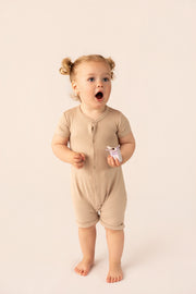 Organic Cotton Interlock Short Sleeve Romper Set - 2 Pack (Neutral & Print)