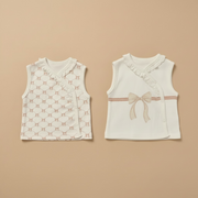 Organic Cotton Interlock Sleeveless Wrap Top (2 Pack)
