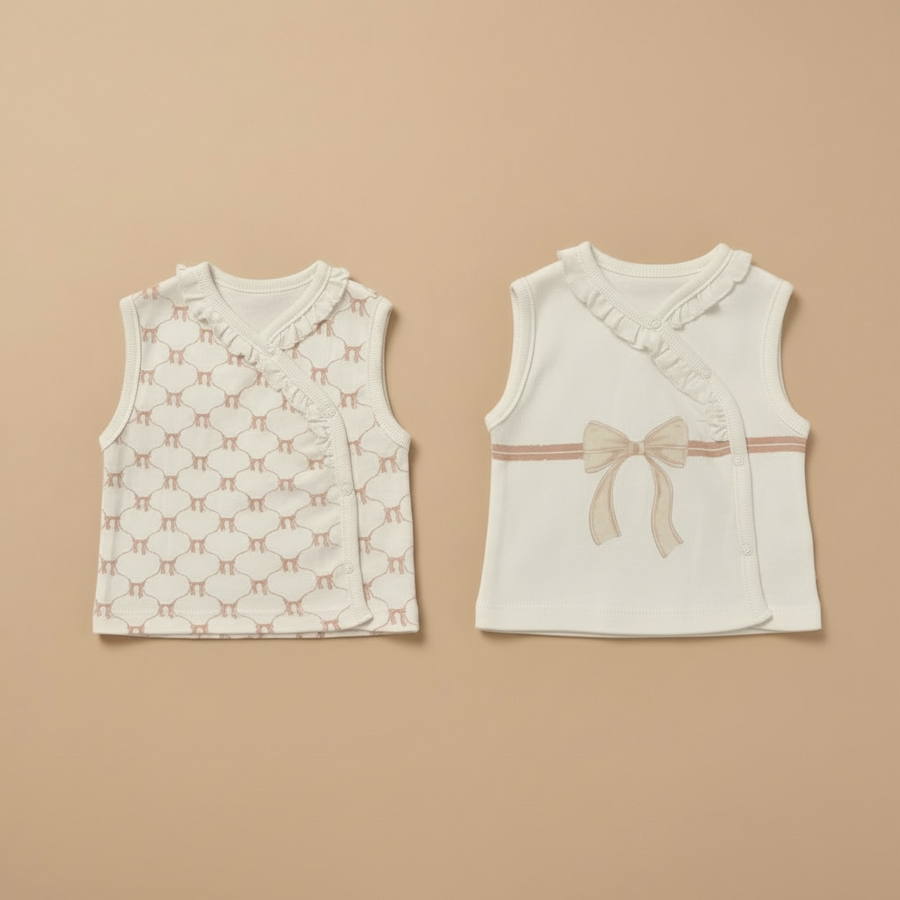 Organic Cotton Interlock Sleeveless Wrap Top (2 Pack)