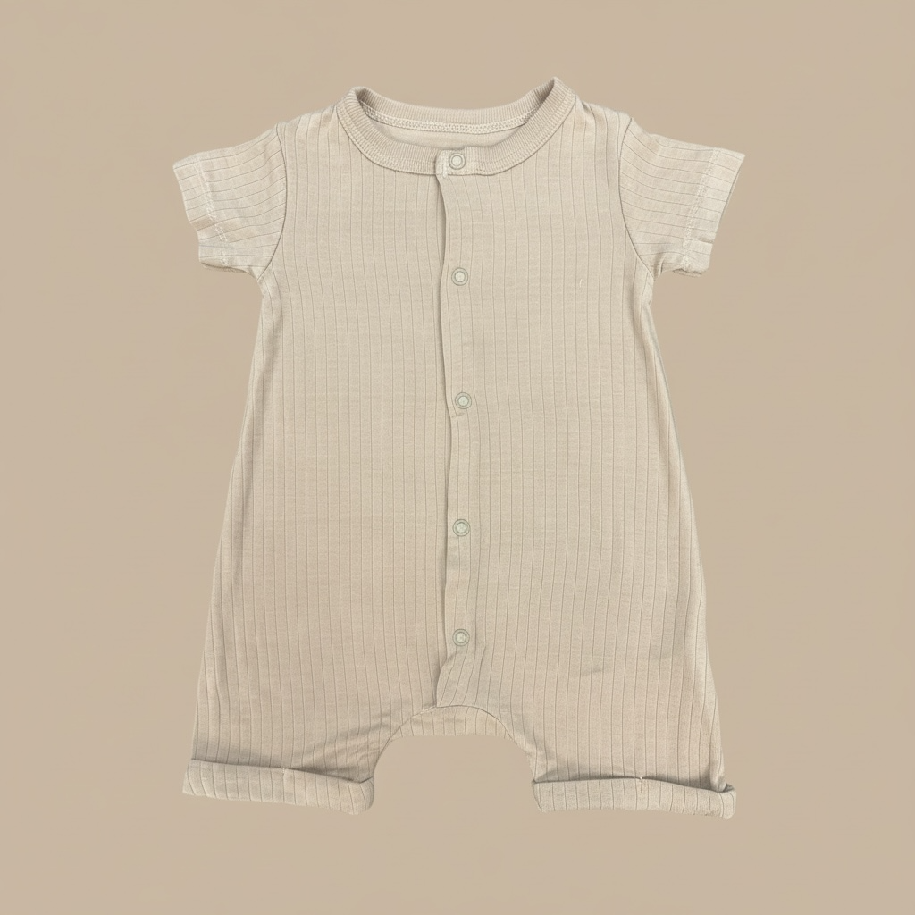 Organic Cotton Interlock Short Sleeve Romper Set - 2 Pack (Neutral & Print)
