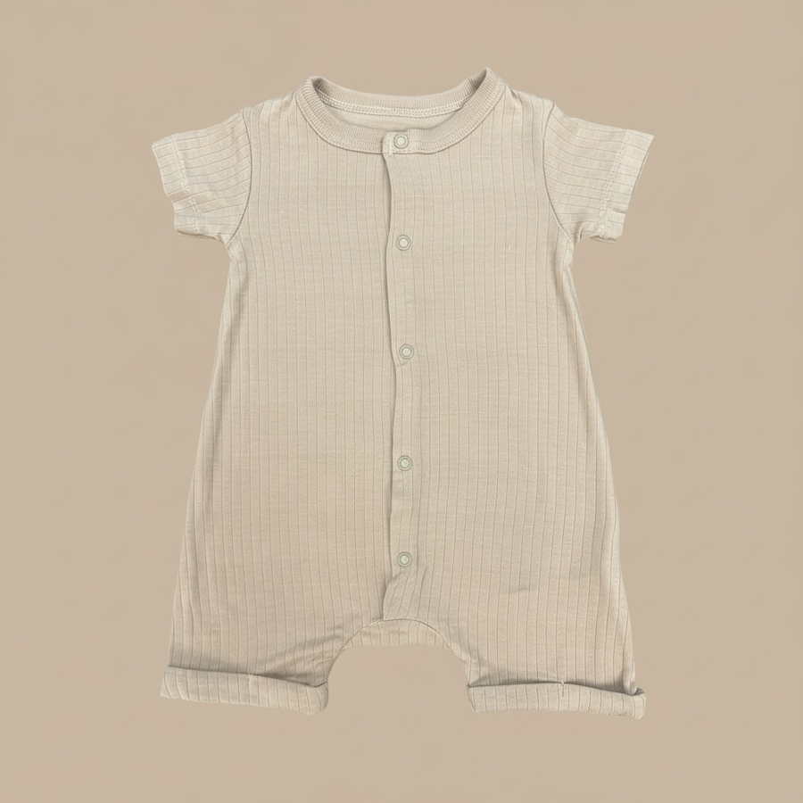 Organic Cotton Interlock Short Sleeve Romper Set - 2 Pack (Neutral & Print)
