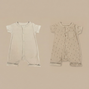 Organic Cotton Interlock Short Sleeve Romper Set - 2 Pack (Neutral & Print)