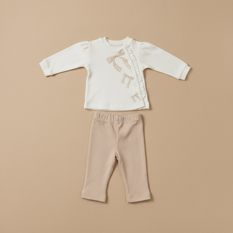 Organic Set With Bow Detail & Leggings