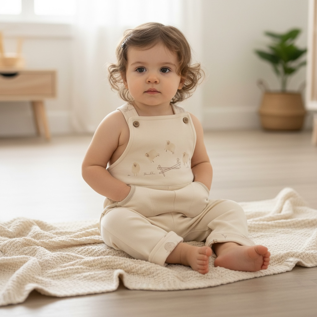 100% Organic Cotton Interlock Dungaree Romper