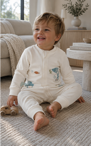 Organic Cotton Ocean Zip Sleepsuit | 100% Premium Interlock Baby Romper