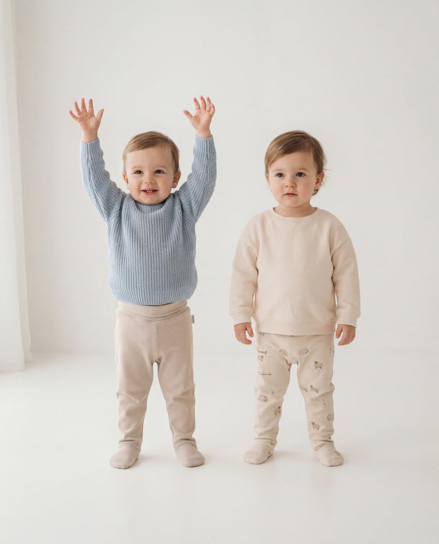 Organic Footed Pants - Soft Interlock Cotton 2-Piece Set