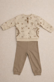 Little Lamb Organic Cotton Interlock Set - Long Sleeve Sweater & Pants (2 piece)