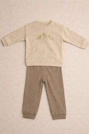 100% Organic Cotton Interlock Baby Set - Long Sleeve Sweater & Pants (2 Piece)